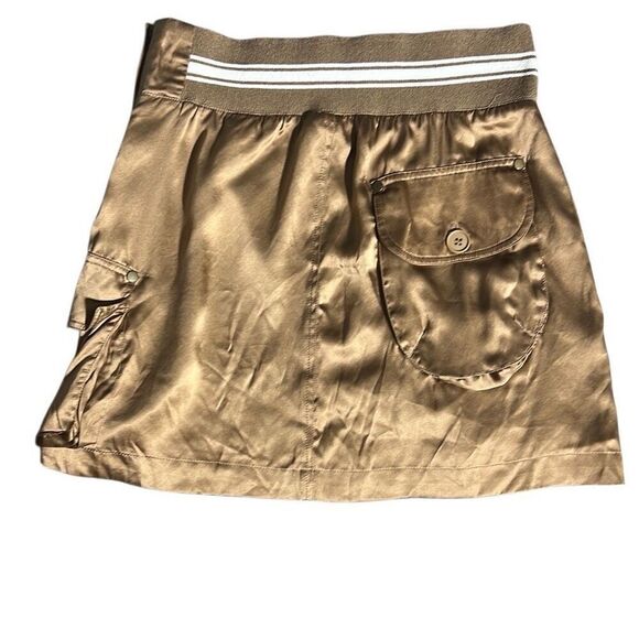 H&M Brown Silk Cargo Mini Skirt | Size US 4 - Picture 2 of 9